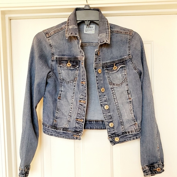 Papaya Jackets & Blazers - Papaya Cropped Denim Jacket